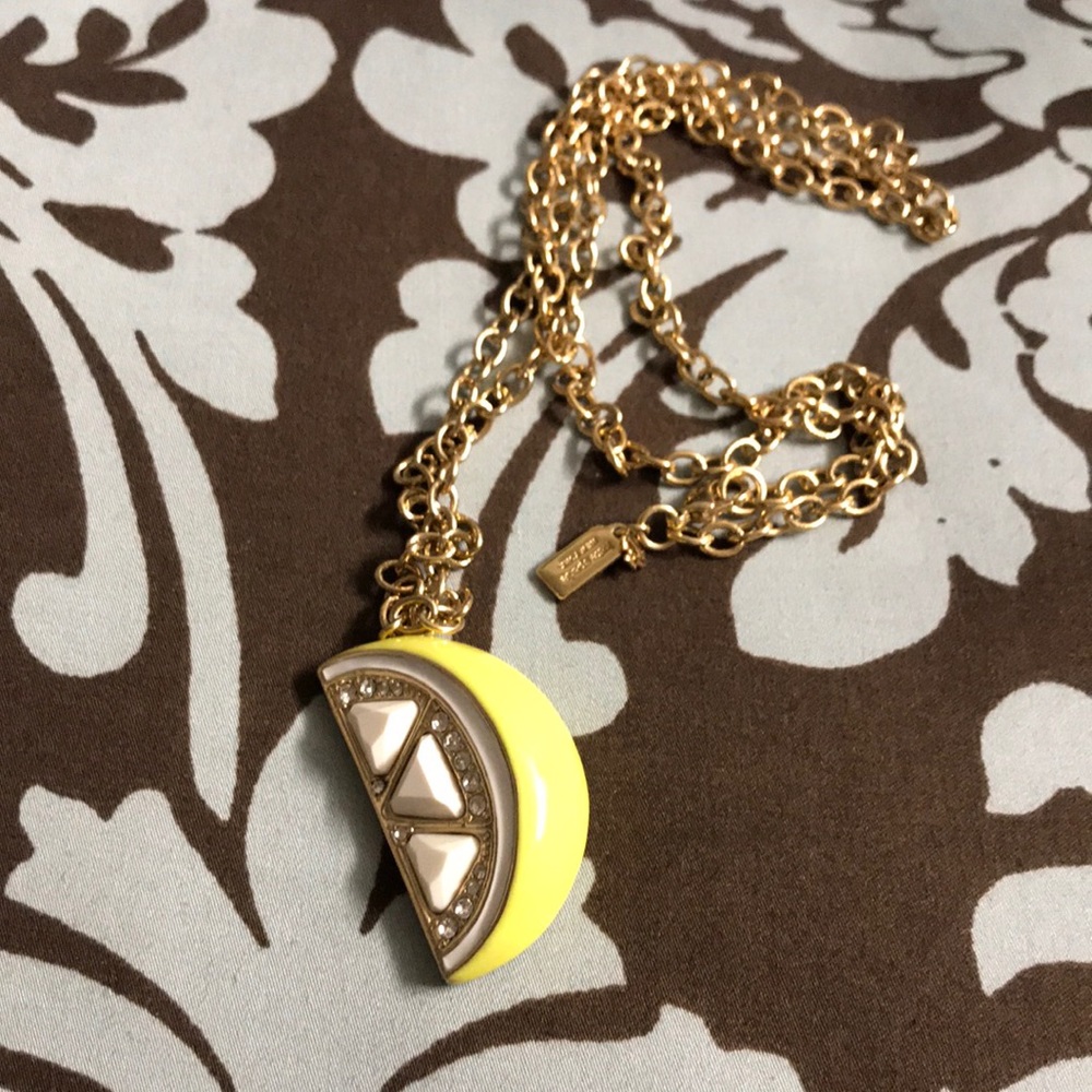Designer Kate Spade Gold-Tone Lemon Slice Pendant Necklace - Picture 2 of 5